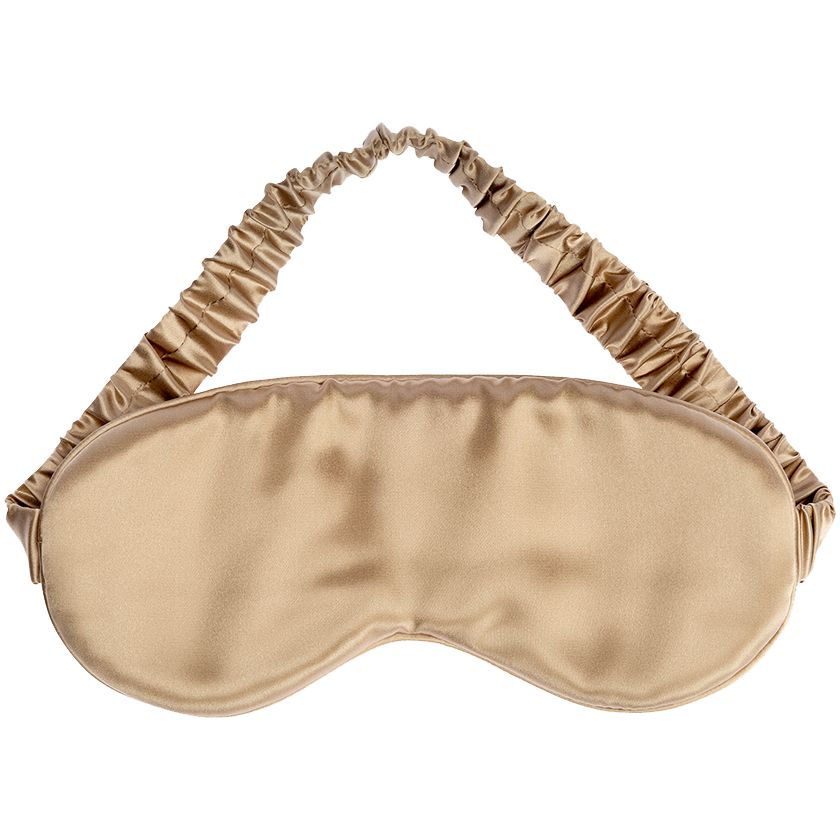 Маска для сна Essential, бежевая с логотипом