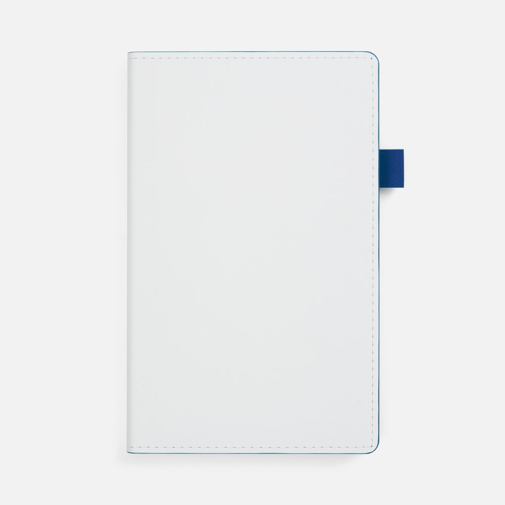 Ежедневник White Shall, недатированный, бело-синий с логотипом