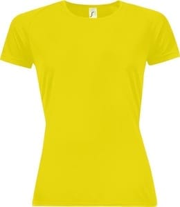 Футболка женская Sporty Women 140, желтый неон с логотипом