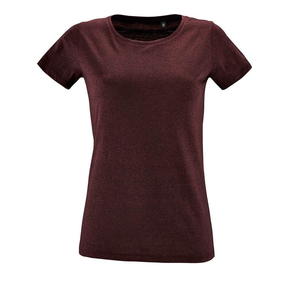 Футболка женская Regent Fit Women, бордовый меланж с логотипом