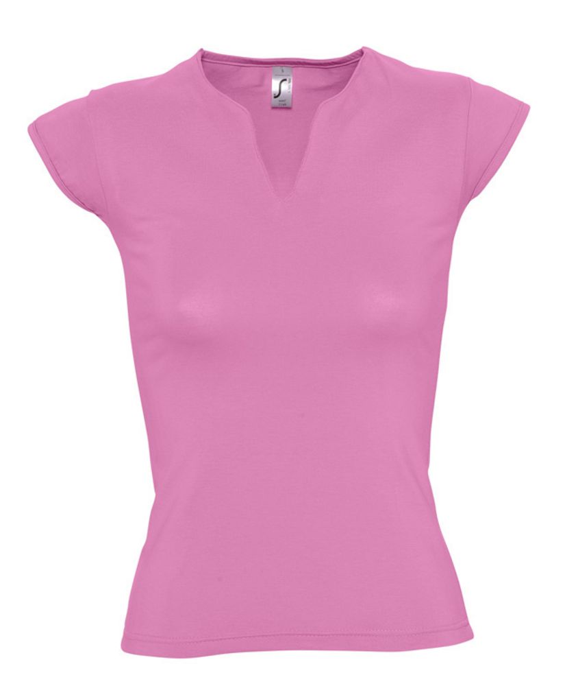 Футболка женская Mint 170, розовая с логотипом