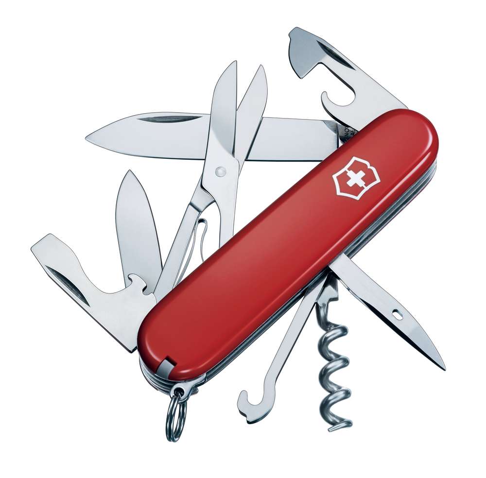 Офицерский нож Climber 91, красный с логотипом