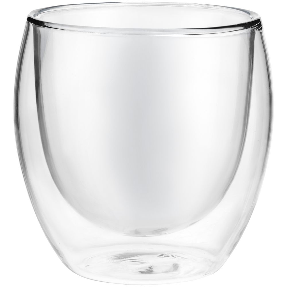 Стакан с двойными стенками Glass Bubble, бесцветный с логотипом