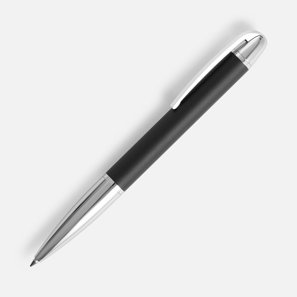 Ручка шариковая Arc Soft Touch, черная с логотипом