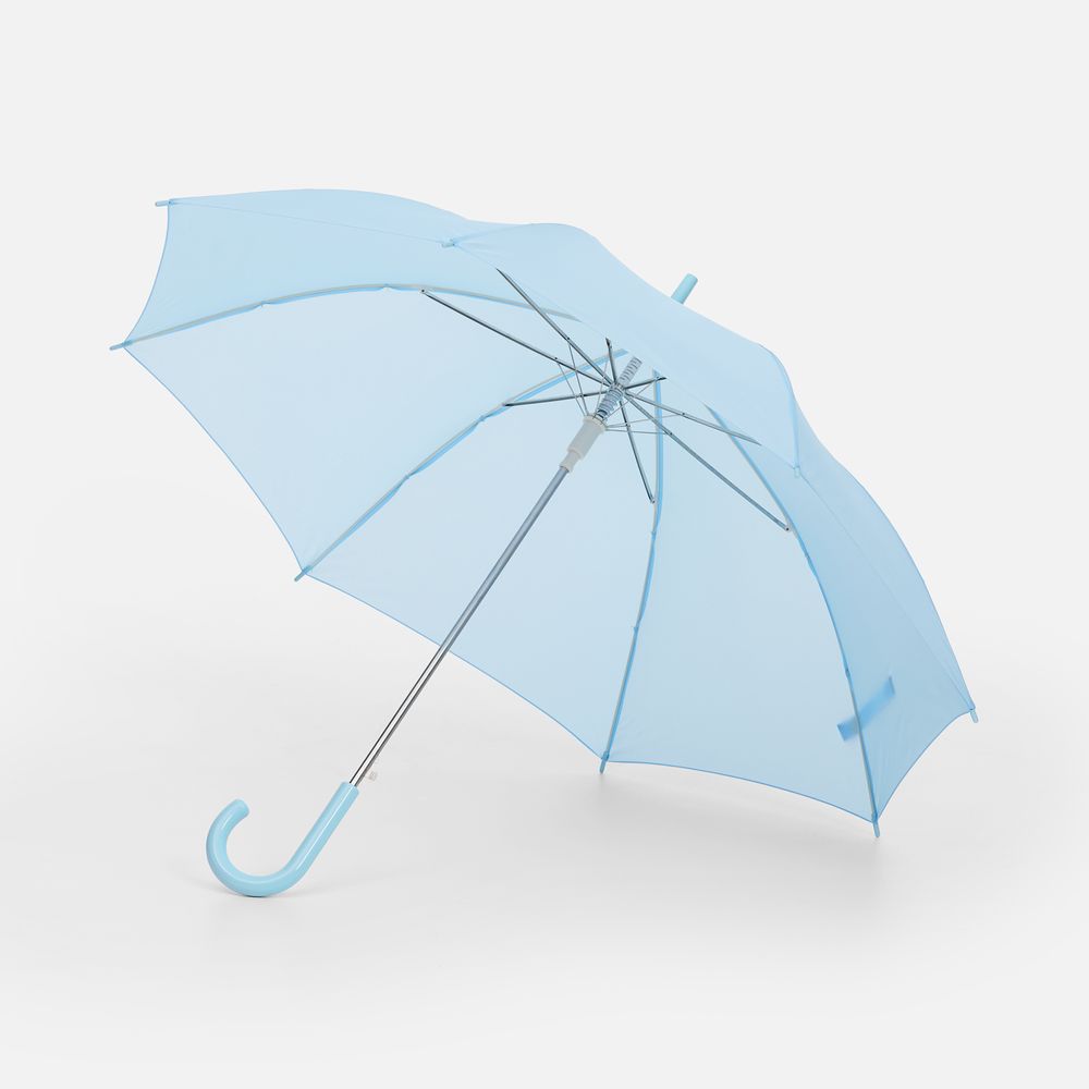 Зонт-трость Promo, голубой с логотипом