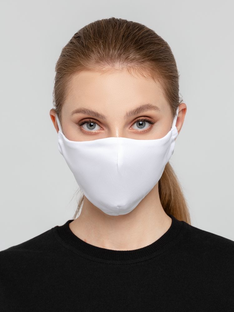 Маска для лица, белая с логотипом