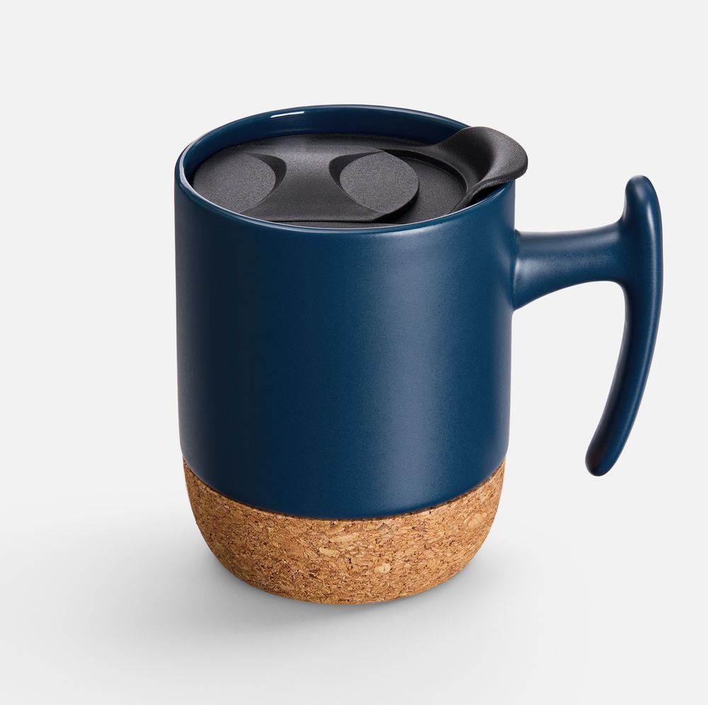 Кружка Corky Grip, синяя с логотипом