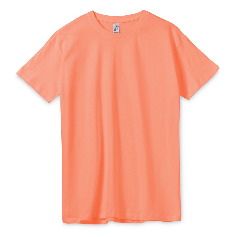 Футболка унисекс Regent 150, оранжевая (абрикосовая) с логотипом