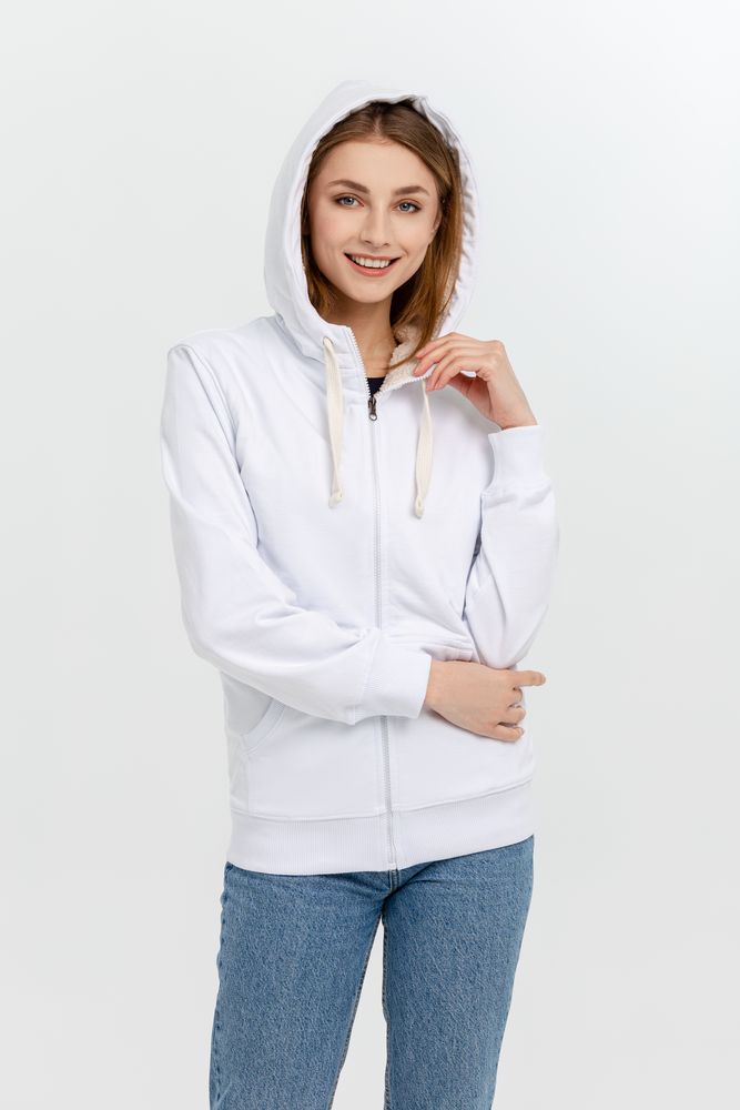 Толстовка на молнии Kulonga Sherpa, белая с логотипом