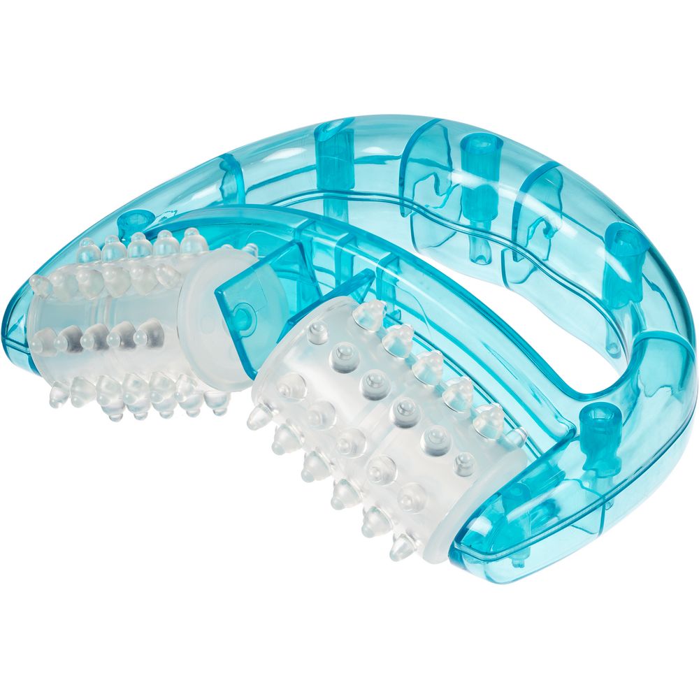 Роликовый ручной массажер Bodyrolla, синий с логотипом