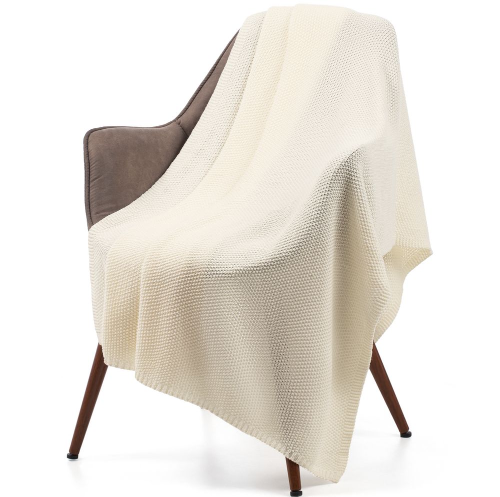 Плед Longview, молочно-белый с логотипом