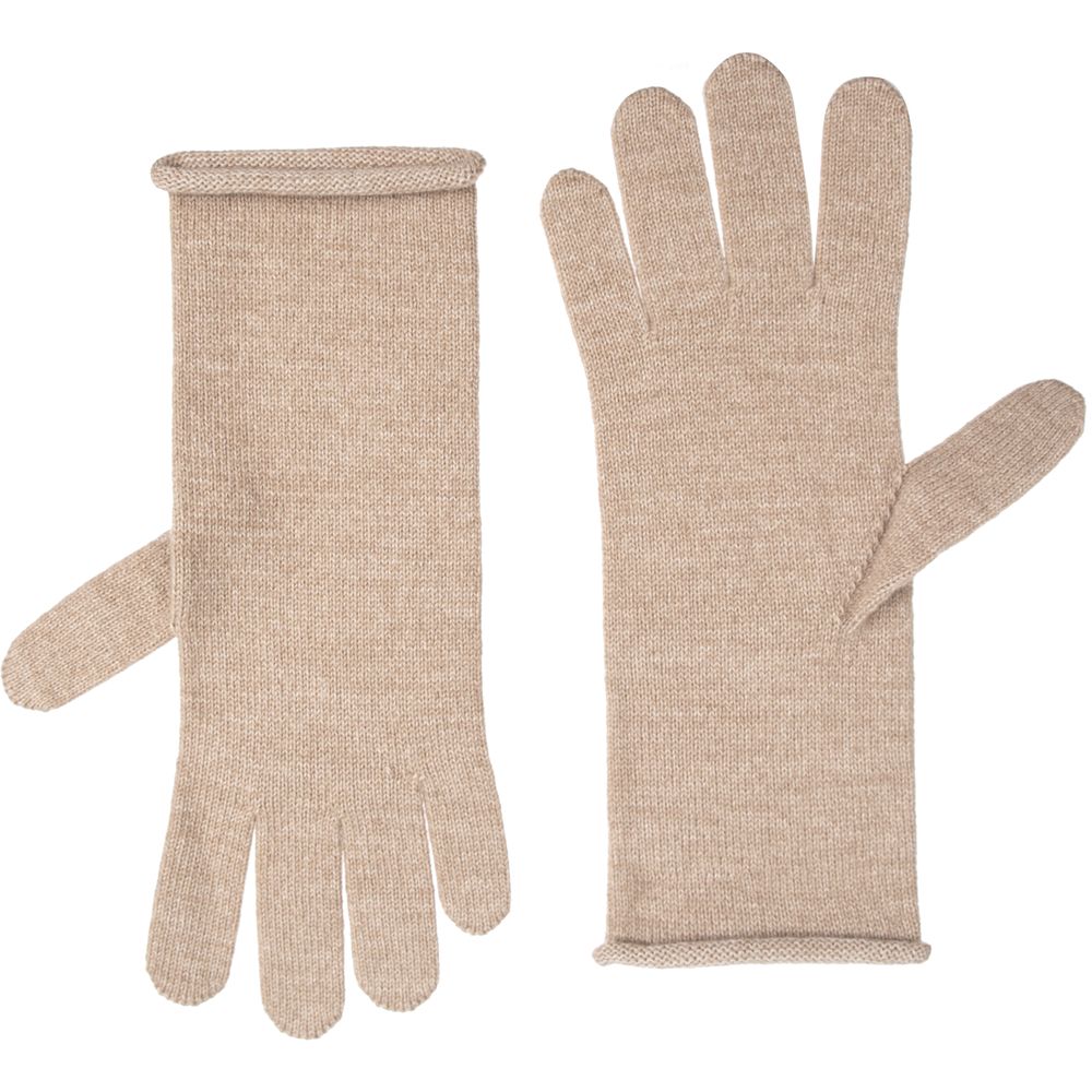 Перчатки Alpine, удлиненные, бежевые с логотипом