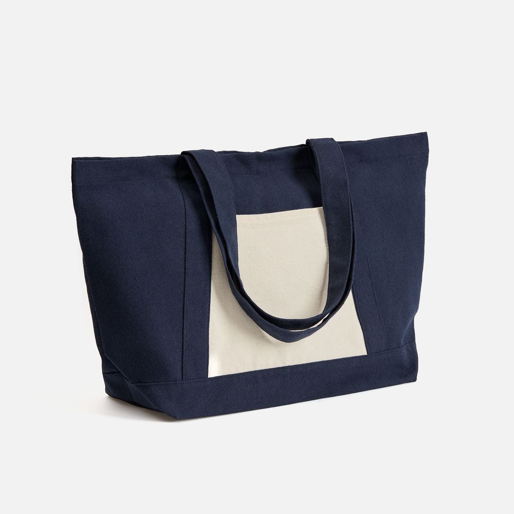 Шопер Shophop, синий с неокрашенным с логотипом