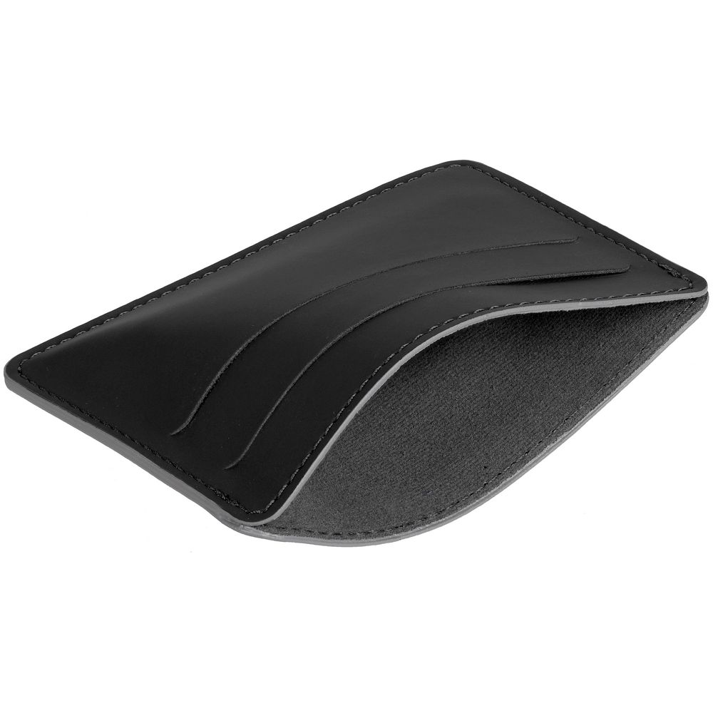 Чехол для карточек Shall Simple, черный с логотипом