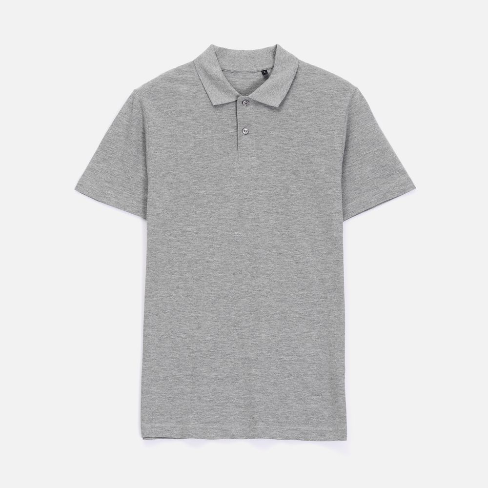 Рубашка поло унисекс Pulse, серый меланж с логотипом