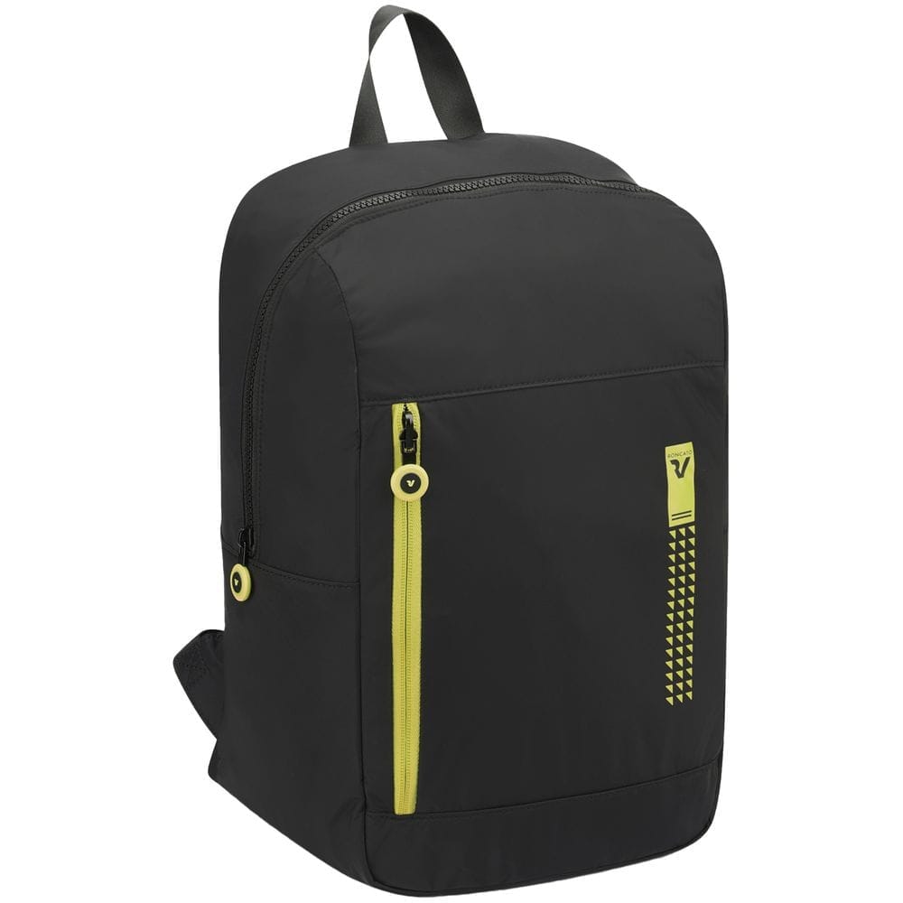 Складной рюкзак Compact Neon, черный с зеленым с логотипом