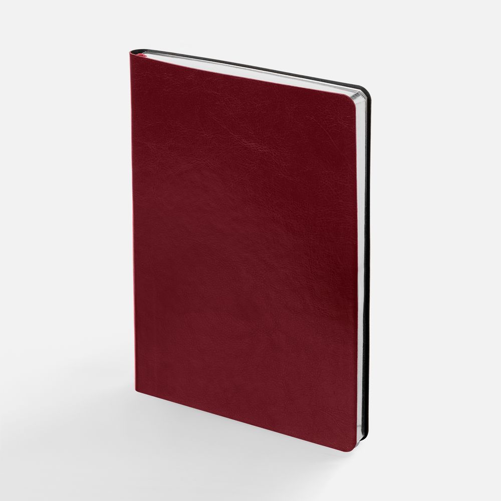 Ежедневник Nebraska Flex, недатированный, бордовый с серебристым с логотипом