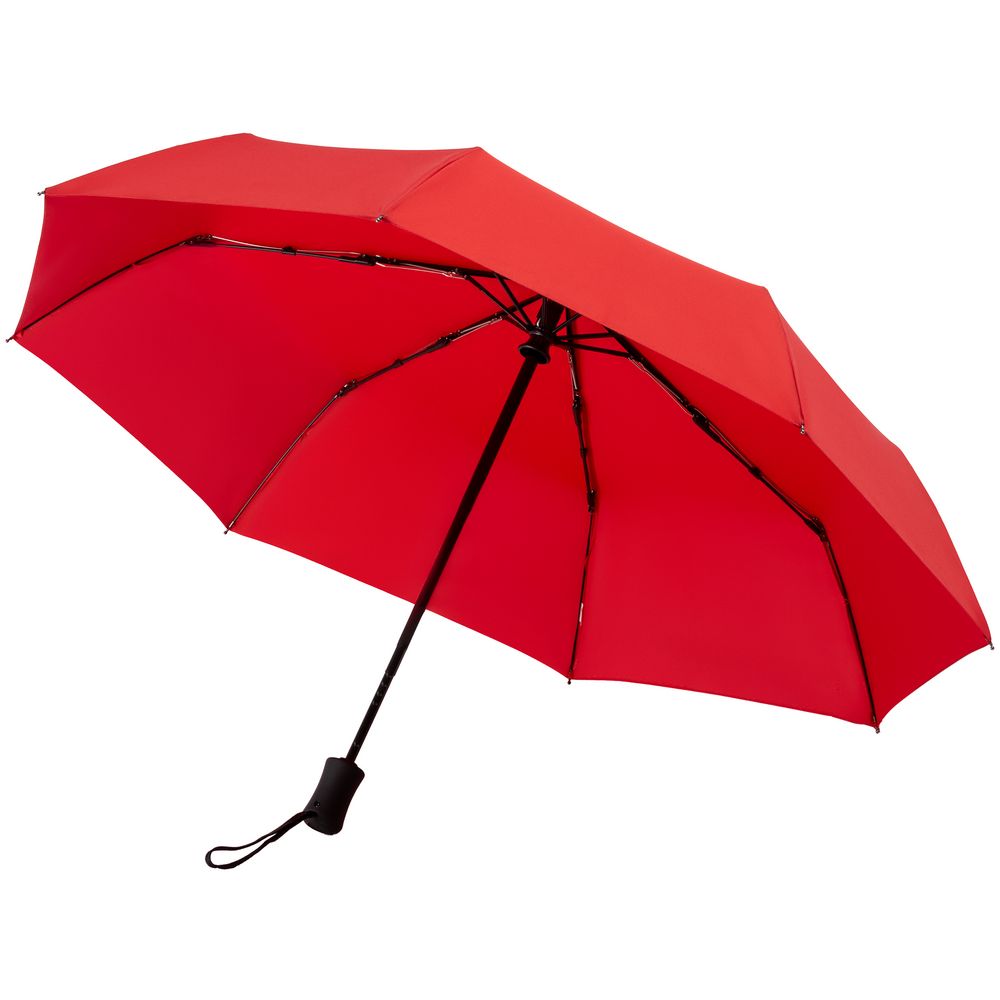 Зонт складной Monsoon, красный с логотипом