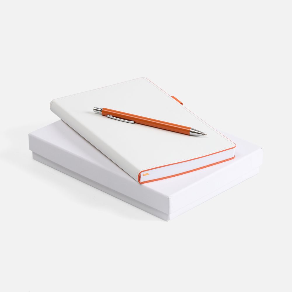 Набор White Shall, бело-оранжевый с логотипом