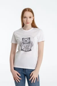 Футболка женская Bear, белая с логотипом