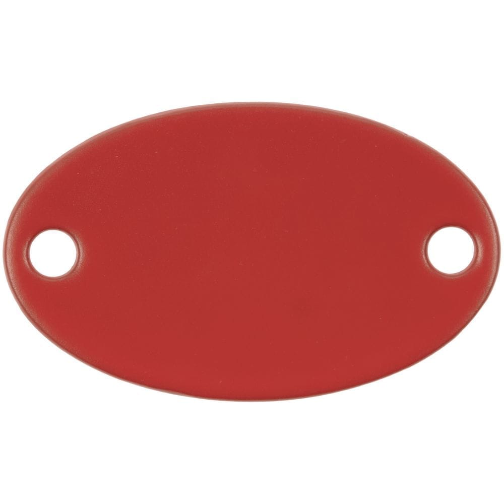 Шильдик металлический Alfa Oval, красный с логотипом