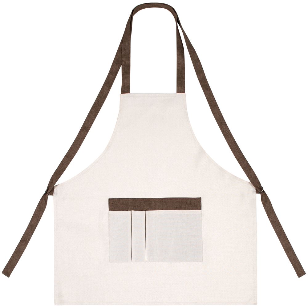 Фартук Settle In, светло-бежевый (молочный) с логотипом