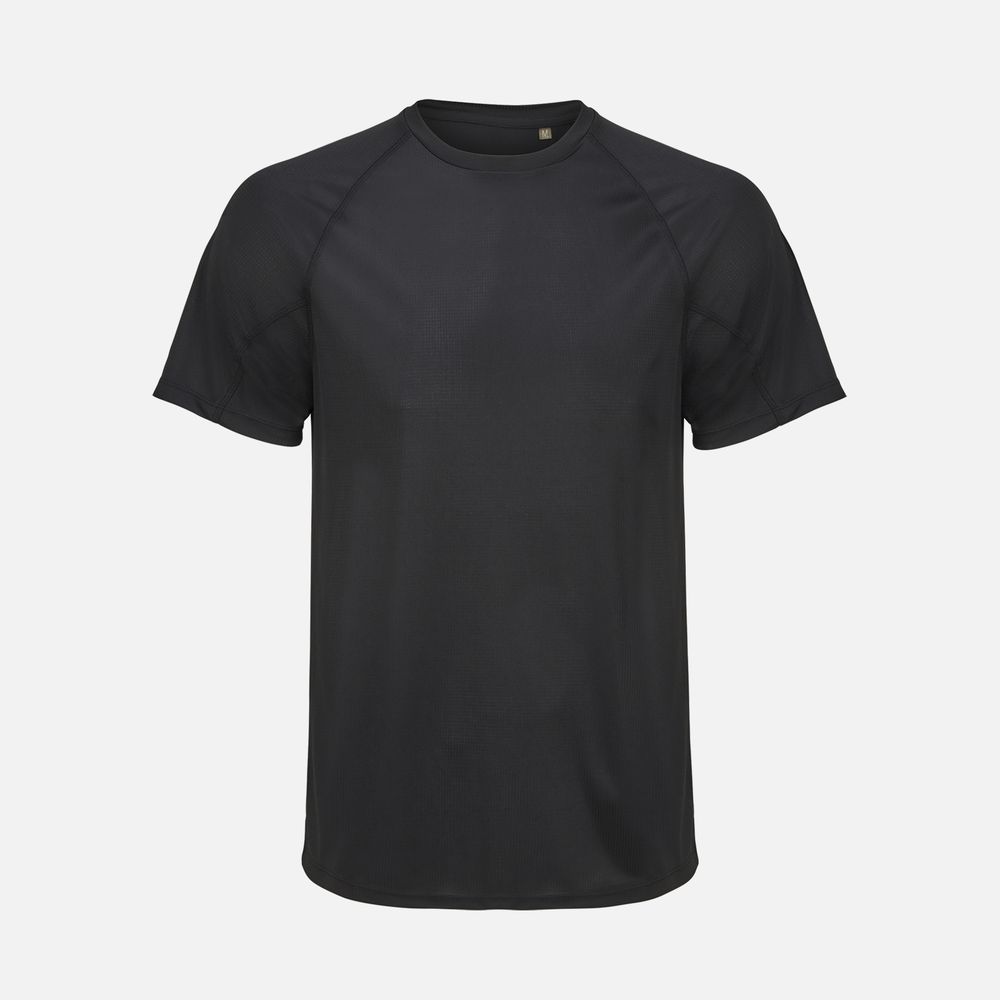 Футболка спортивная унисекс Vortex, черная с логотипом