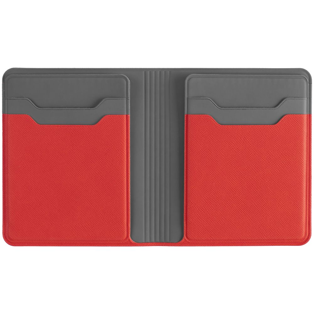 Картхолдер с отделением для купюр Dual, красный с логотипом