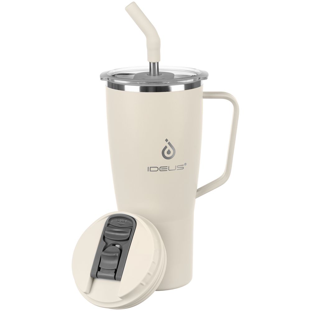 Термостакан Kasumigaoka, белый (молочный) с логотипом