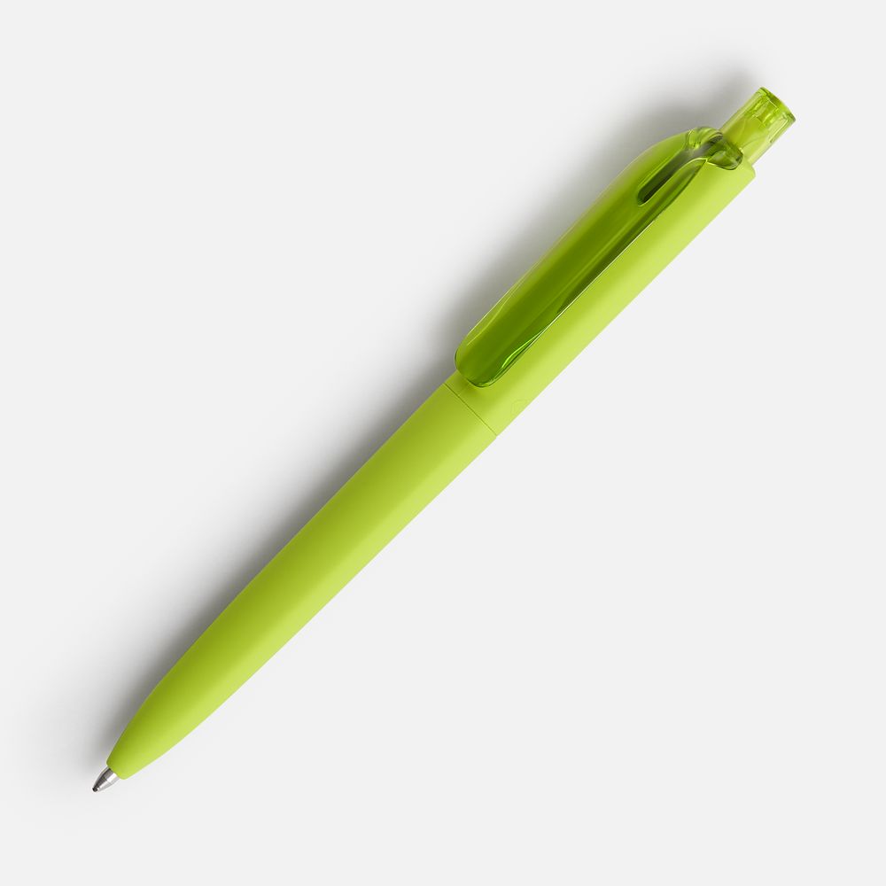 Ручка шариковая Prodir DS8 PRR-T Soft Touch, зеленая с логотипом