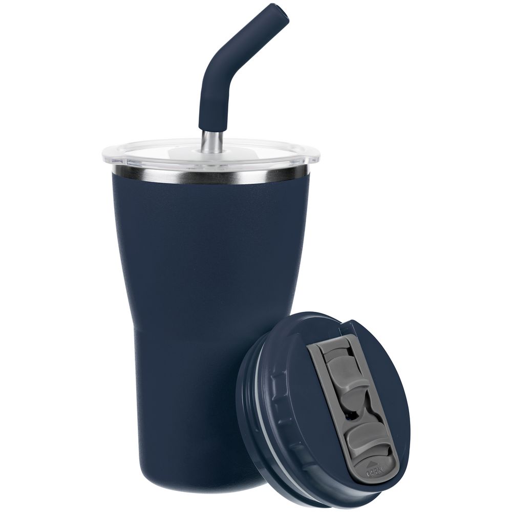 Термостакан Sapporo без логотипа, темно-синий с логотипом