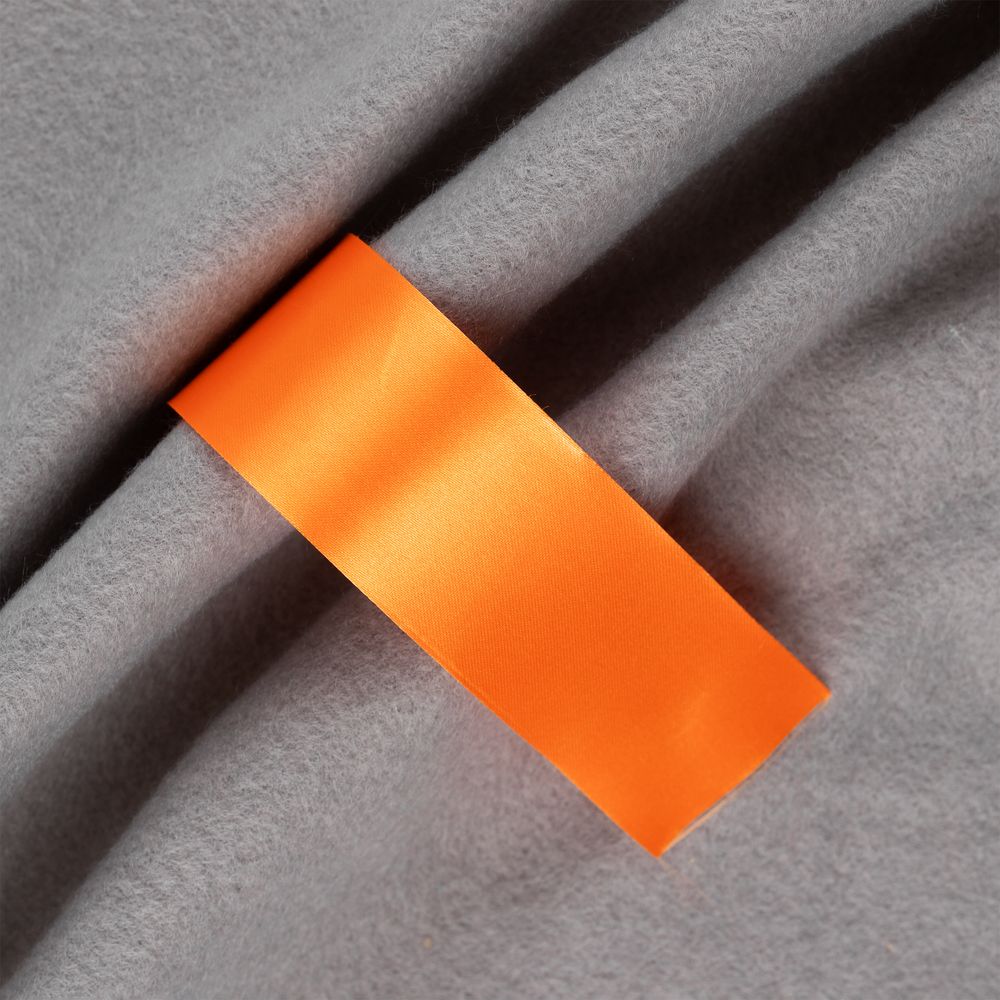 Лента сатиновая Satin 35 М, оранжевая, 90 см с логотипом