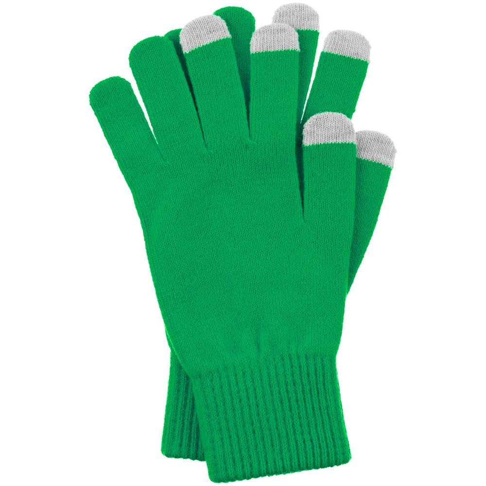 Перчатки сенсорные Urban Flow, зеленые с логотипом