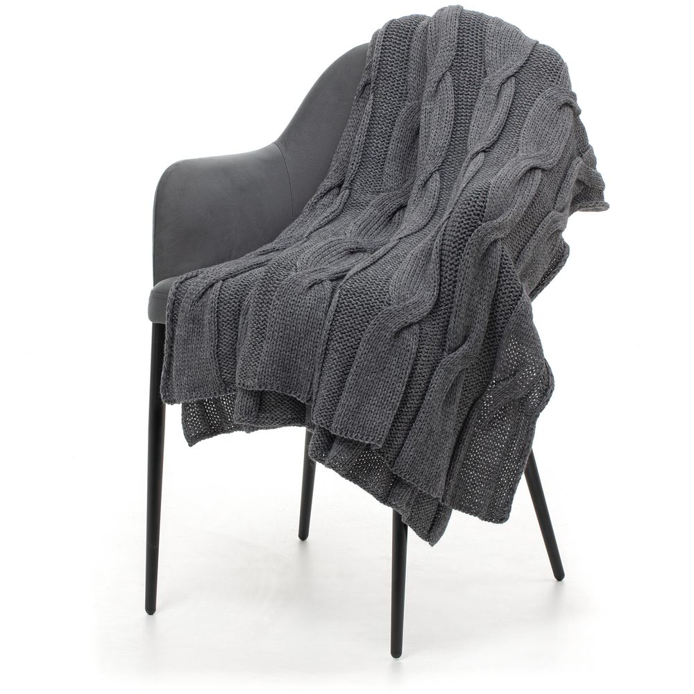 Плед Snefald, серый (маренго меланж) с логотипом