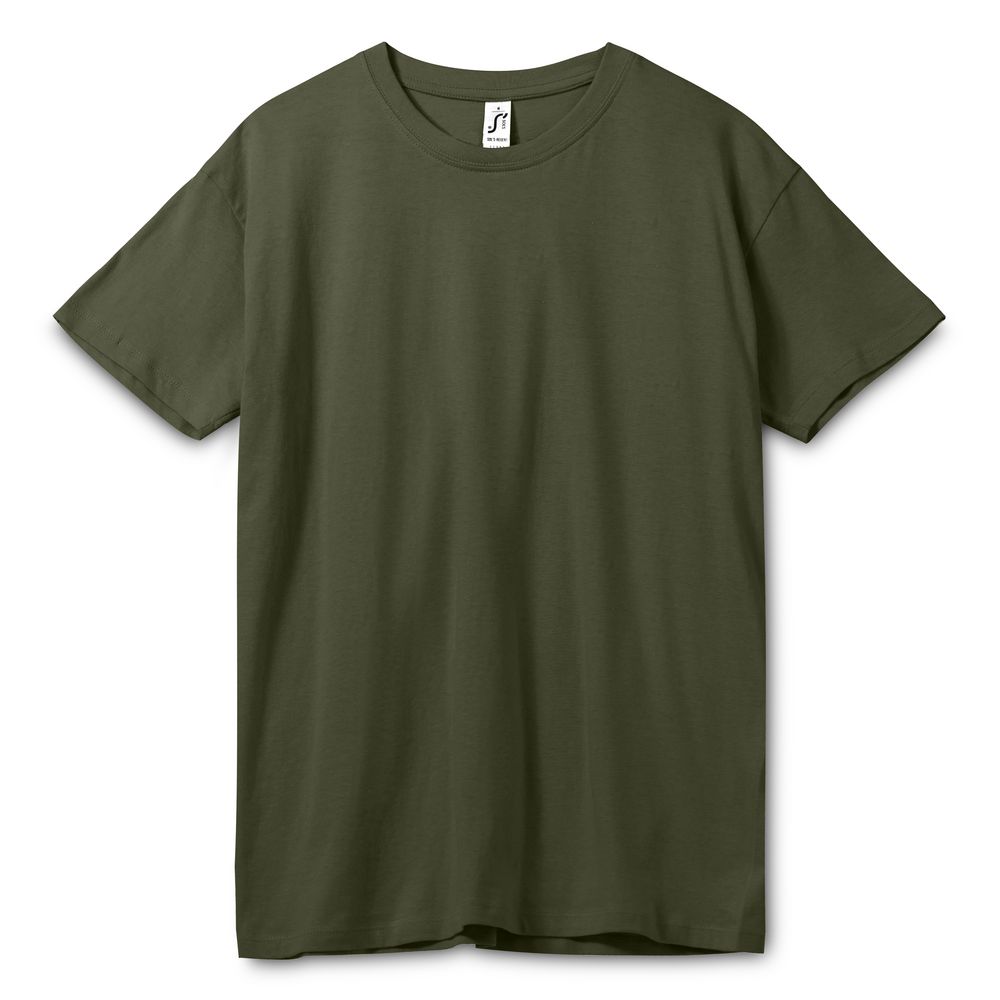 Футболка унисекс Regent 150, темный хаки с логотипом