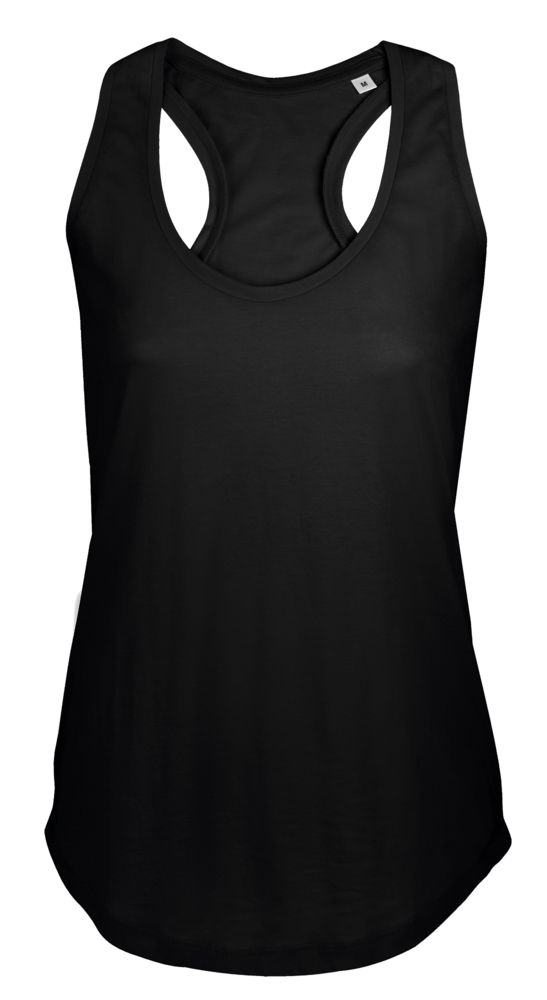 Майка женская Moka 110, черная с логотипом