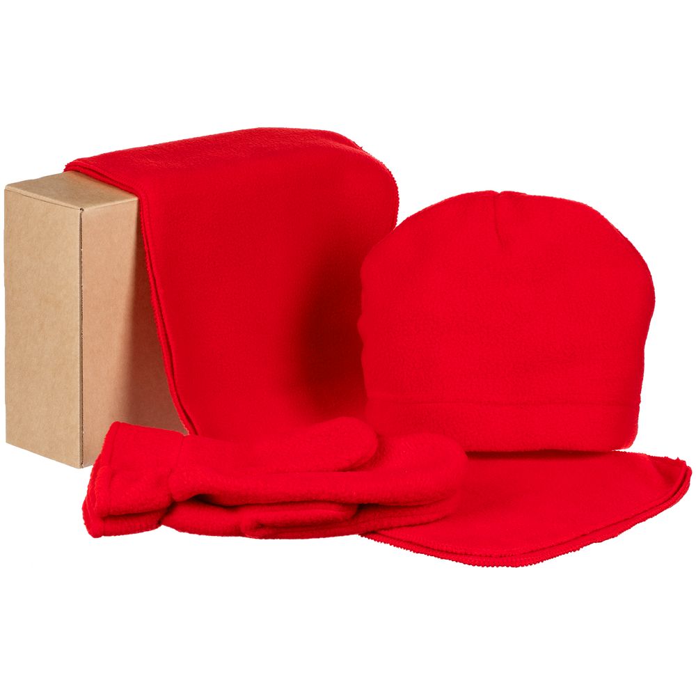 Набор Fleecy, красный с логотипом