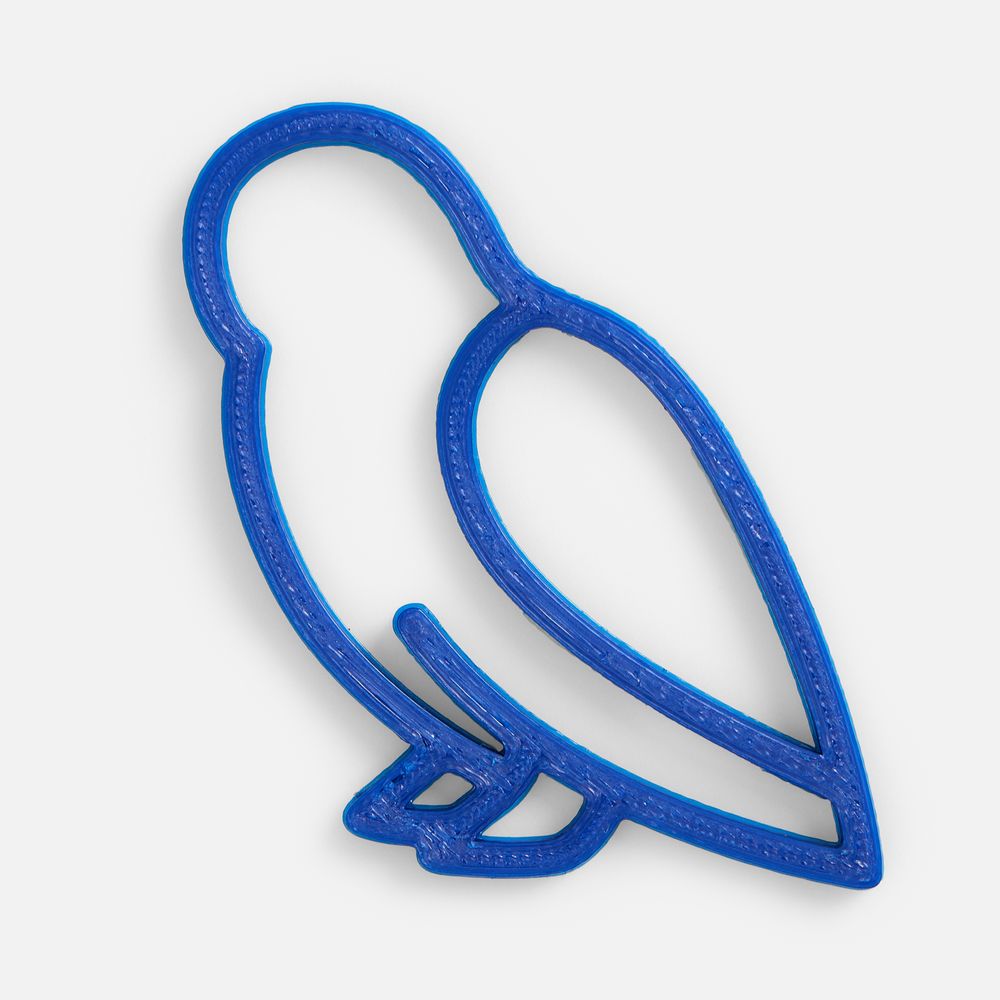 Подвеска «Сова», 3D-печать, синяя с логотипом