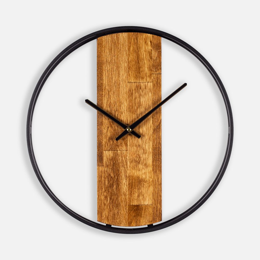 Часы Woodix, черные с коричневым с логотипом