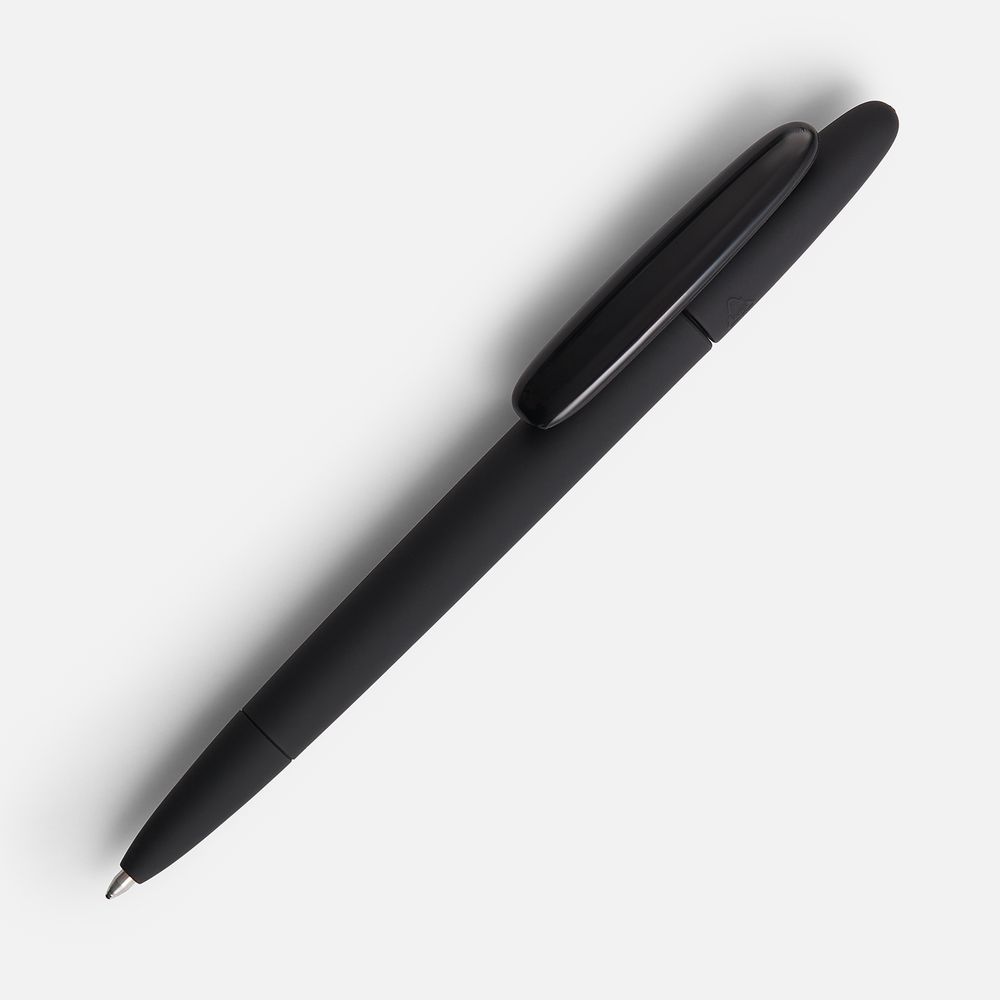 Ручка шариковая Prodir DS5 TRR-P Soft Touch, черная с логотипом