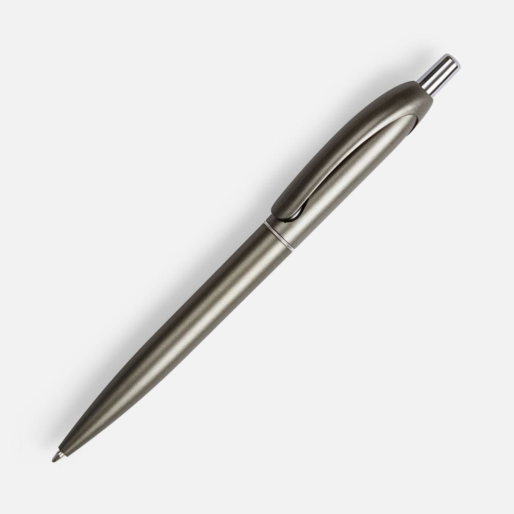 Ручка шариковая Bright Spark, серый металлик с логотипом