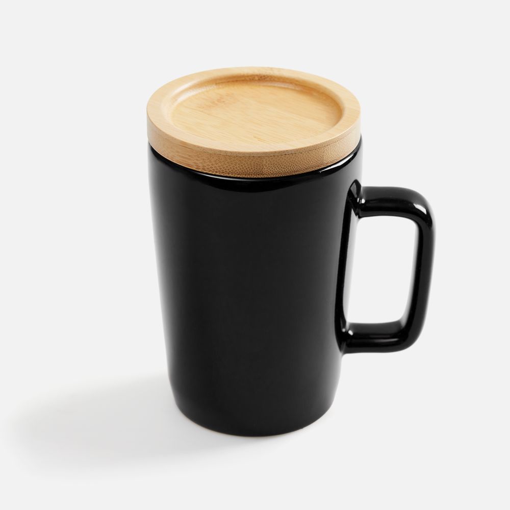 Кружка Vierra с крышкой-костером, черная с логотипом