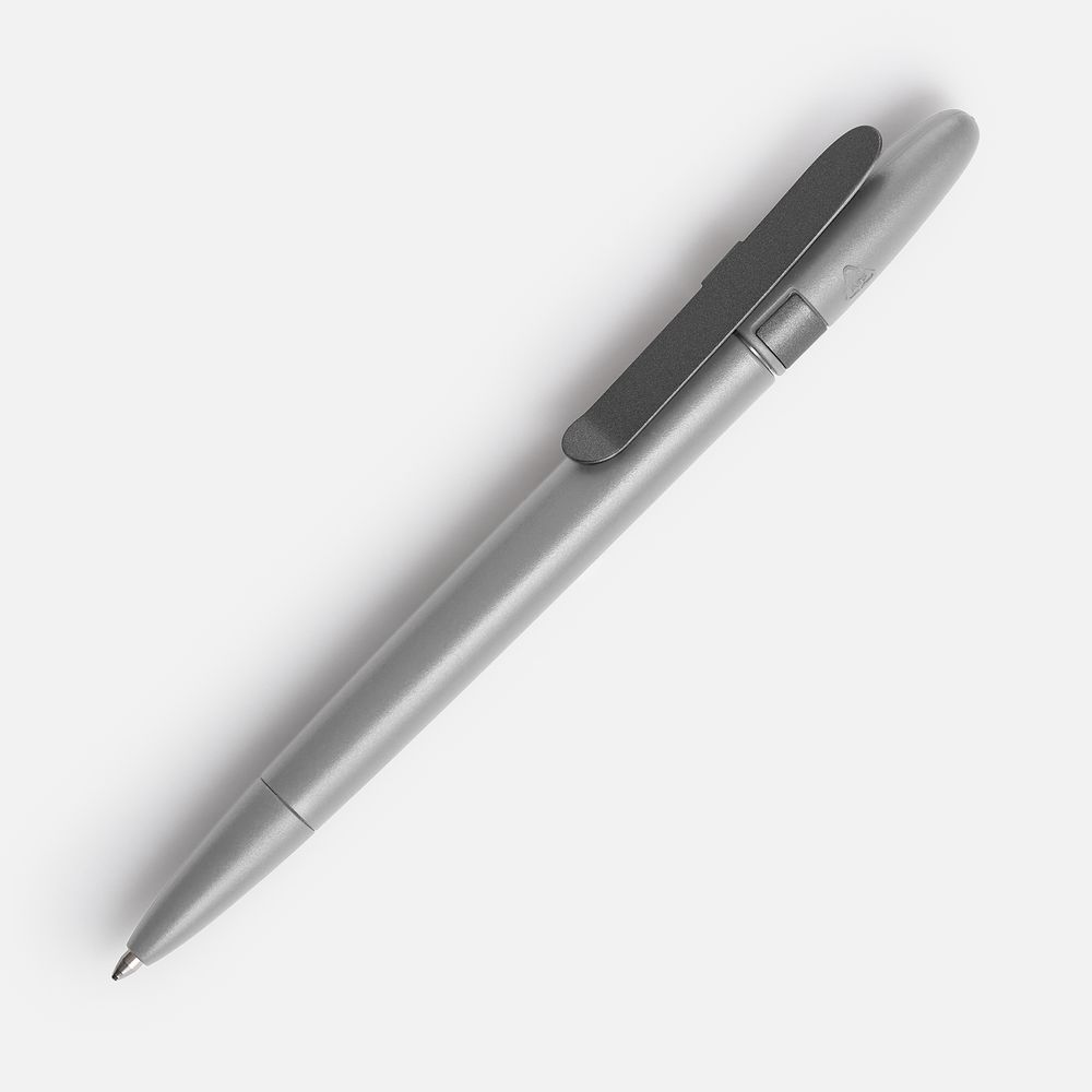 Ручка шариковая Prodir DS5 TSM Metal Clip, серая с логотипом