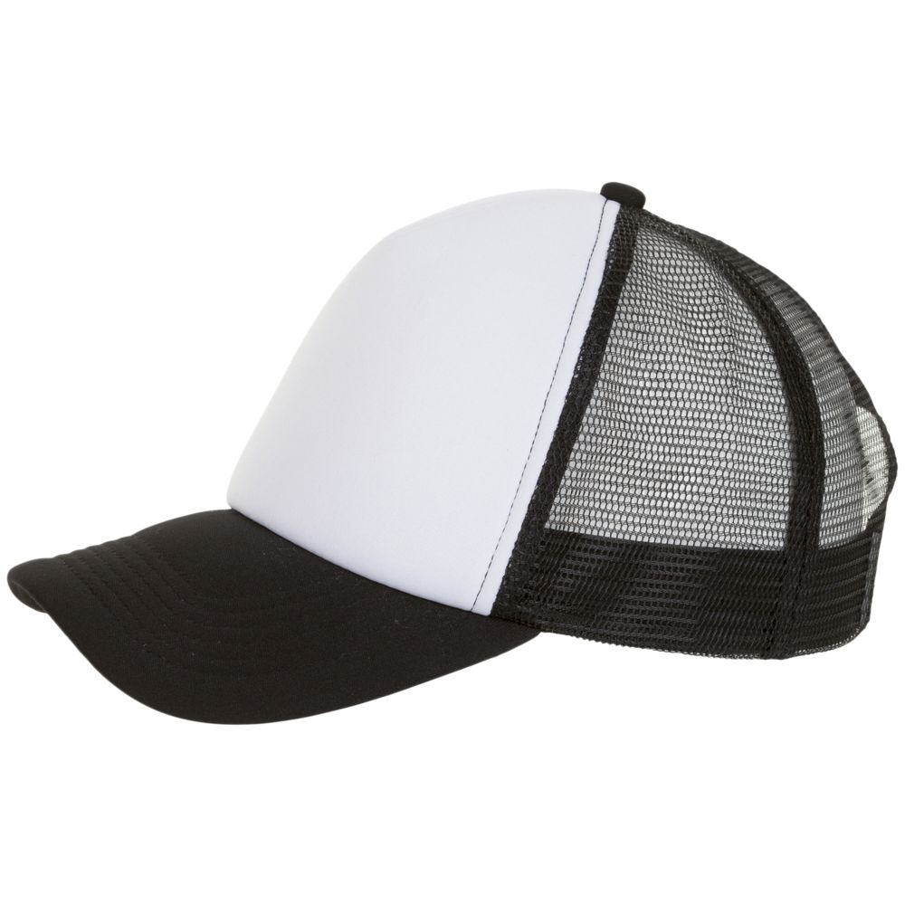 Бейсболка Bubble, черная с белым с логотипом