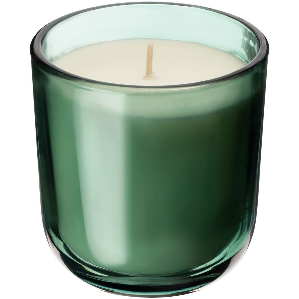 Ароматическая свеча Vitral, дубовый мох и пачули, зеленая с логотипом