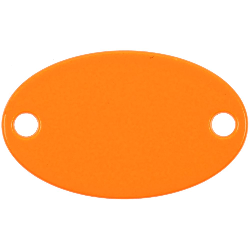 Шильдик металлический Alfa Oval, оранжевый неон с логотипом