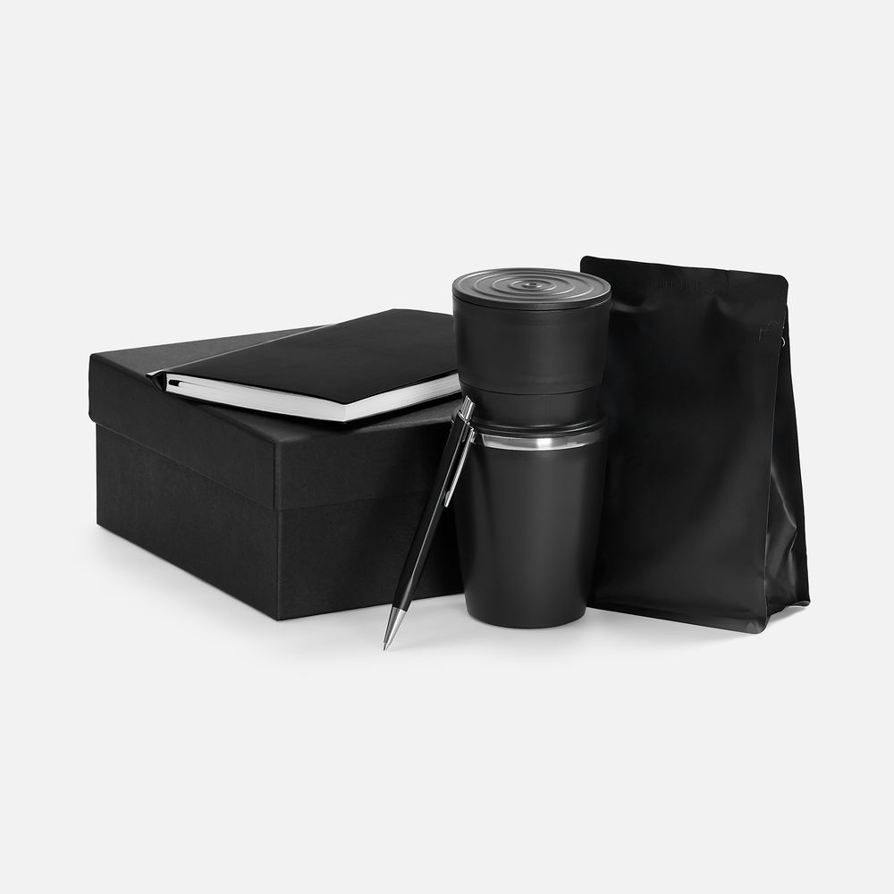 Набор Kroom Coffee, черный с логотипом