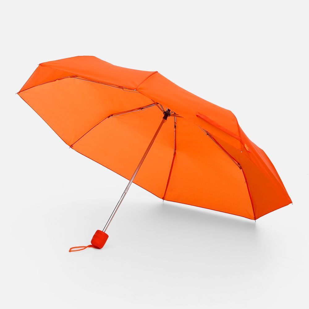 Зонт складной Basic, оранжевый с логотипом