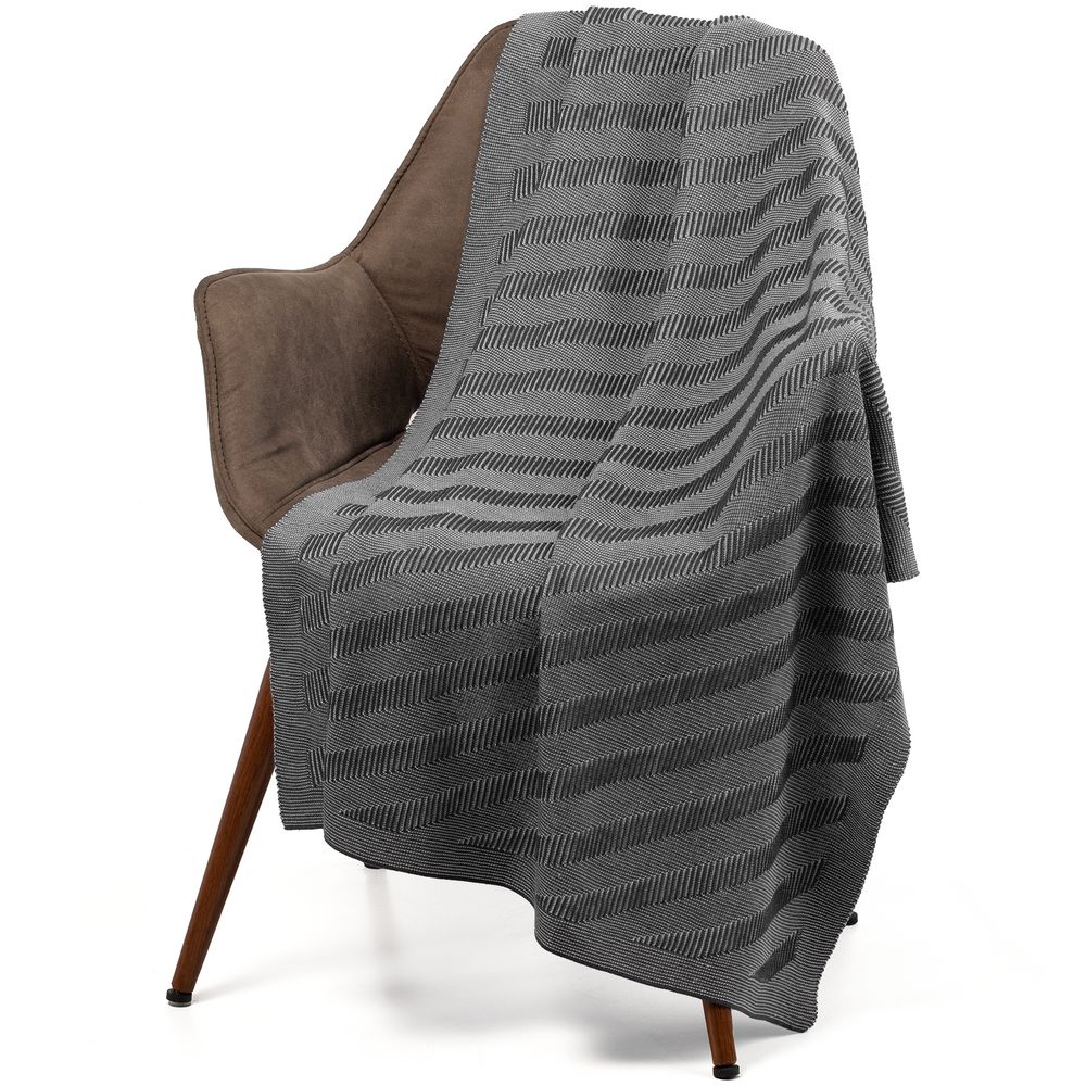 Плед Locus Solus, серый с логотипом