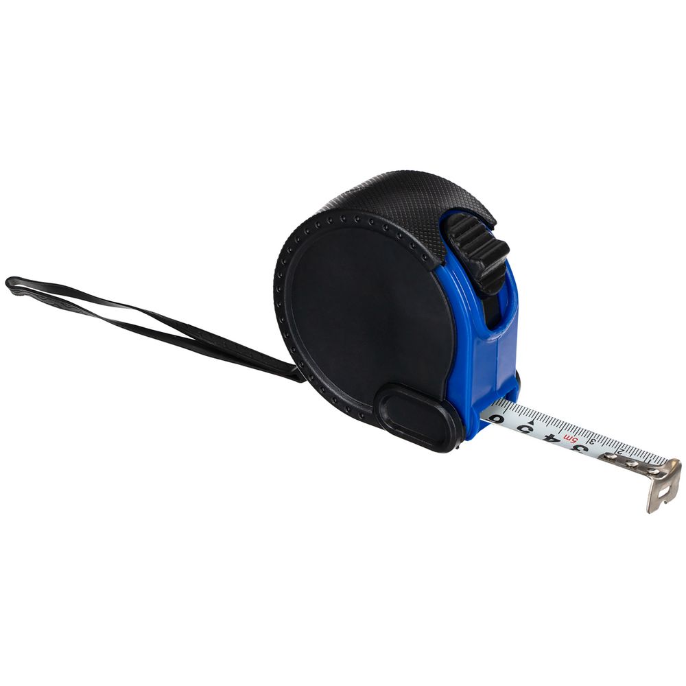 Рулетка Meter Plan, 5 м, черная с синим с логотипом